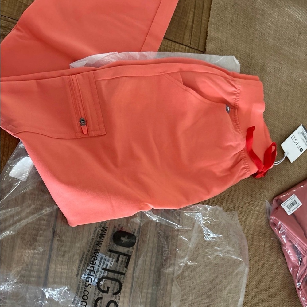 Figs Vibrant Coral Jogger Scrub Pants